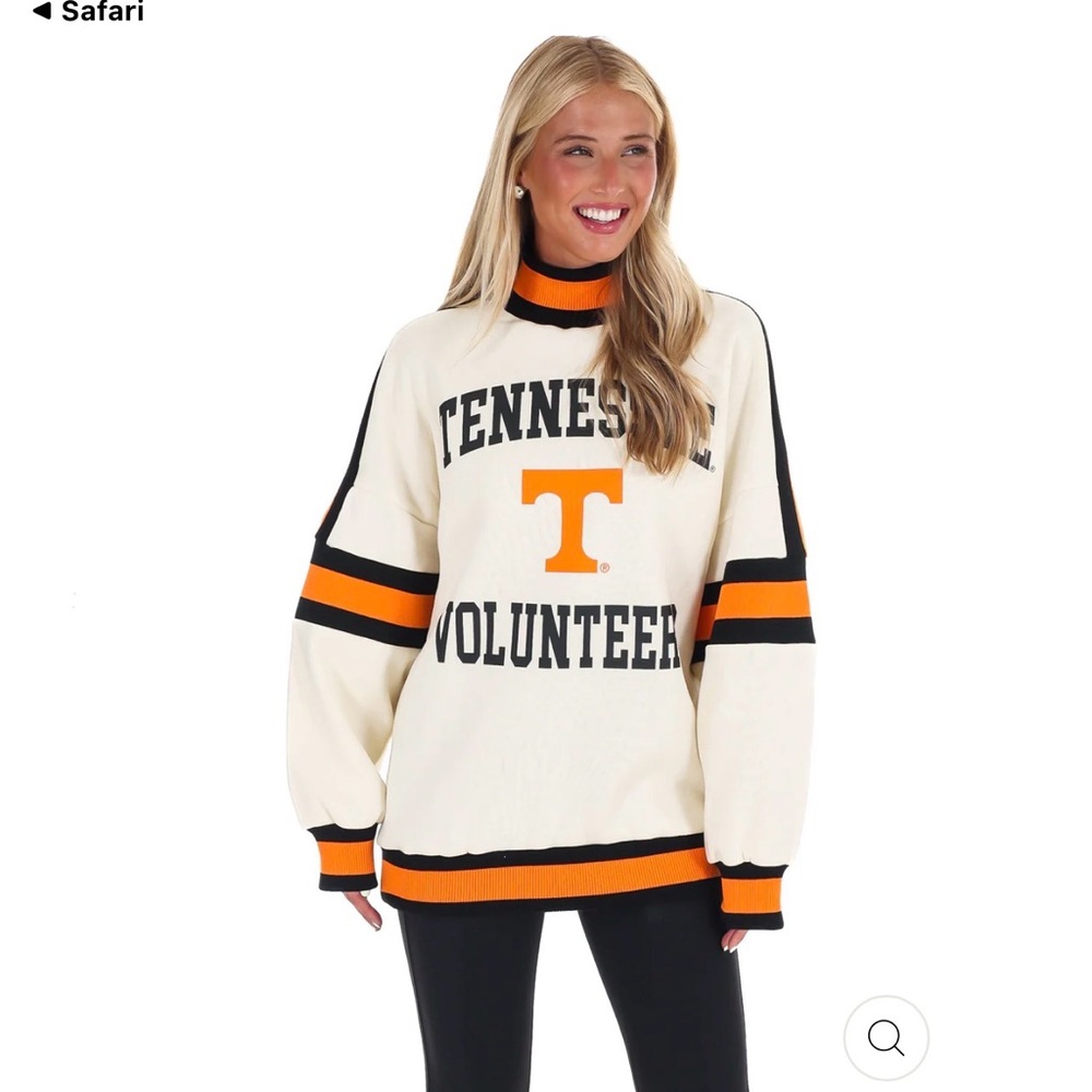 Tennessee Women's Crew Neck Sweater - Cream and Orange